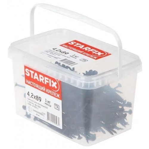 Саморез 3.5х51мм для монтажа ГКЛ к дереву, фосфат (1.5 кг в пласт. ведре) STARFIX