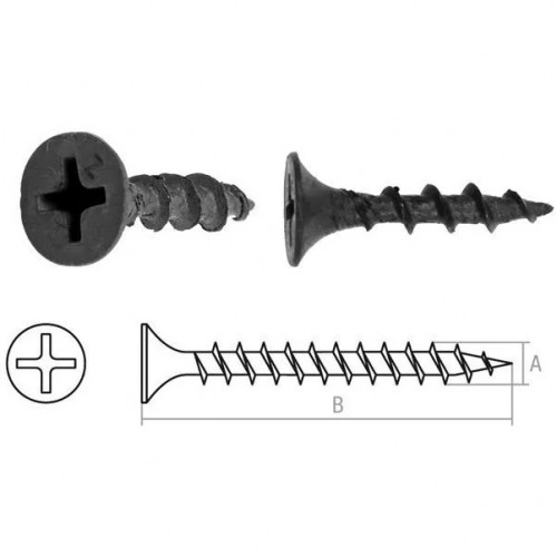 Саморез 4.8*152 мм для монтажа ГКЛ к дереву, фосфат (70 шт в пласт. конт.) STARFIX