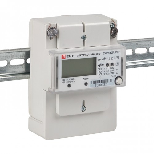 Счетчик электрической энергии однофазный многотарифный SKAT 115E/1-5(60) SIRD EKF PROxima