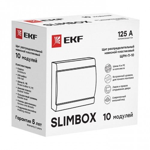 Щит распределительный ЩРН-П-10 "SlimBox" белая дверца IP41 EKF PROxima