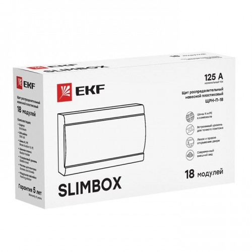 Щит распределительный ЩРН-П-18 "SlimBox" белая дверца IP41 EKF PROxima