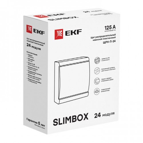Щит распределительный ЩРН-П-24 "SlimBox" белая дверца IP41 EKF PROxima