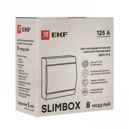 Щит распределительный ЩРН-П-8 "SlimBox" белая дверца IP41 EKF PROxima