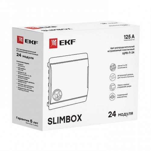 Щит распределительный ЩРВ-П-24 "SlimBox" белая дверца IP41 EKF PROxima