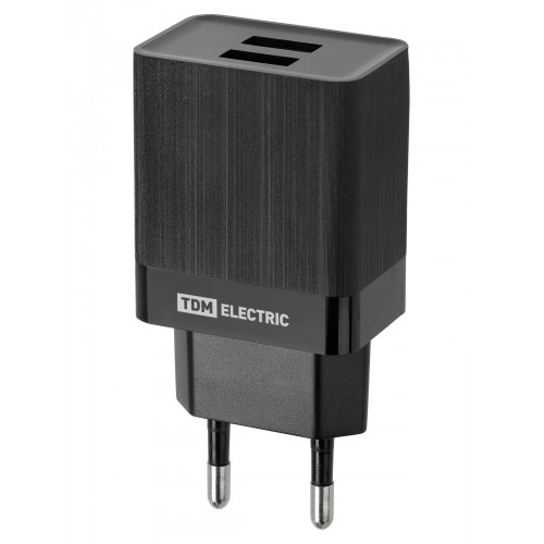 Сетевое зарядное устройство, СЗУ 8, Quick Charge 3.0, 3 А, 2 USB, черный, TDM