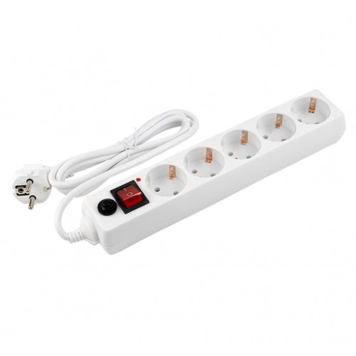 Сетевой фильтр General GPS-5-16-3x1-1000-W, 5 мест, 16А, 3x1 мм2, 10м, белый