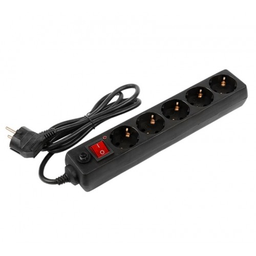 Сетевой фильтр General GPS-5-16-3x1-700-B, 5 мест, 16А, 3x1 мм2, 7 м, черный