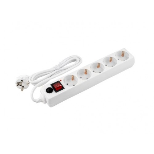 Сетевой фильтр General GPS-5-16-3x1-700-W, 5 мест, 16А, 3x1 мм2, 7 м, белый