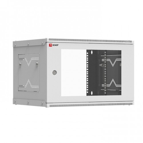 Шкаф телекоммуникационный настенный разборный 6U (600х450) дверь стекло, Astra серия EKF PROxima