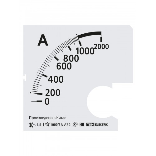 Шкала Ш72 1000/5А-1,5 (для А72 Х/5А) TDM