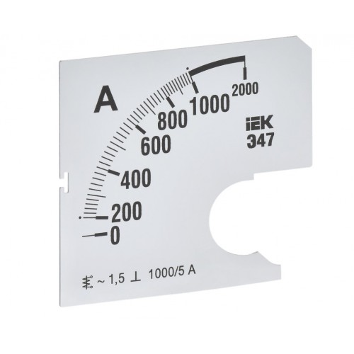 Шкала сменная для амперметра Э47 1000/5А-1.5 72х72мм IEK