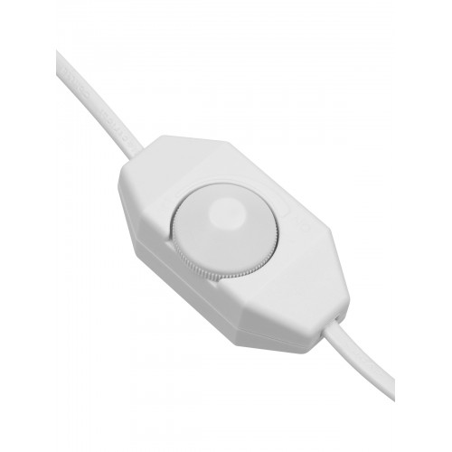 Шнур с плоской вилкой и светорегулятором "Народный" ШВВП 2х0,5 мм2, 1,5м, белый