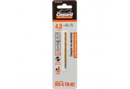 Сверло по металлу ц/x 4.0x43x75 mm HSS TIN GEPARD
