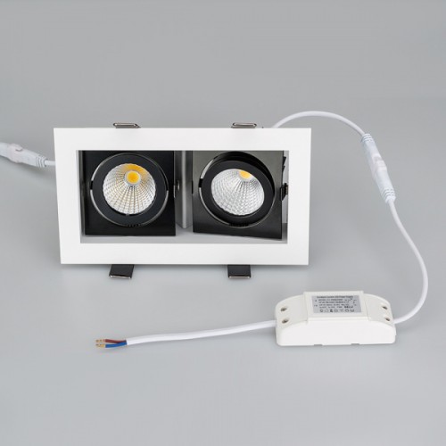 Светильник CL-KARDAN-S180x102-2x9W Warm (WH-BK, 38 deg) (Arlight, IP20 Металл, 3 года)
