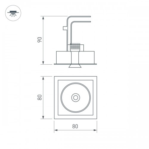 Светильник CL-SIMPLE-S80x80-9W Warm3000 (BK, 45 deg) (Arlight, IP20 Металл, 3 года)