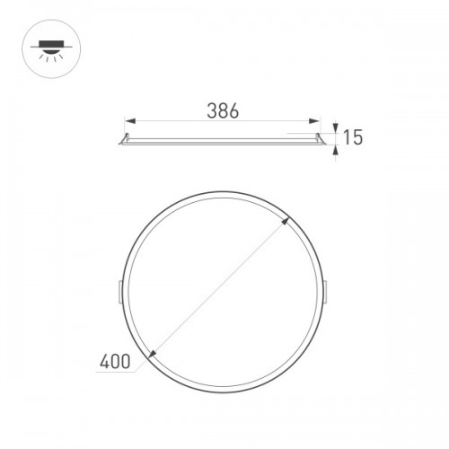 Светильник DL-EDGE-R400-34W Warm3000 (WH, 115 deg, 230V) (Arlight, IP40 Металл, 3 года)