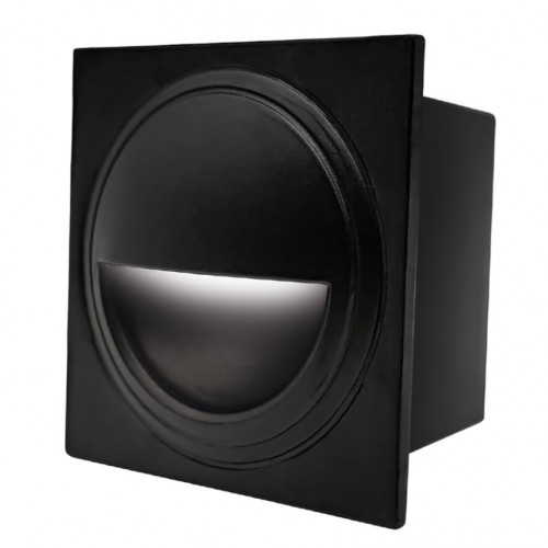 Светильник для ступеней 3Вт 5000К Металл Черный Квадрат Полукруг General GSTL-S1-3BT-5K