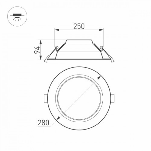 Светильник IM-280WH-Cyclone-40W Warm White (Arlight, IP40 Металл, 3 года)