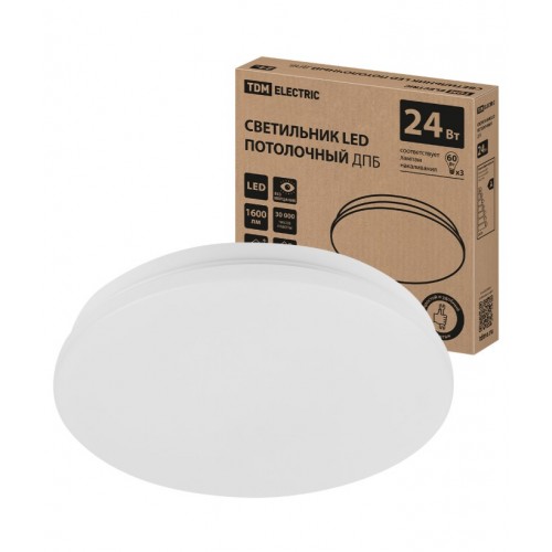 Светильник LED потолочный ДПБ 01, 24 Вт, 6000 К, Классика, TDM