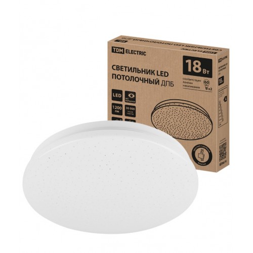 Светильник LED потолочный ДПБ 02, 18 Вт, 4000 К, Звездное небо, TDM