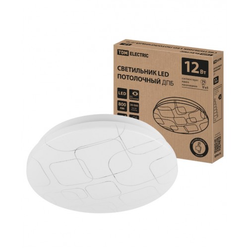Светильник LED потолочный ДПБ 03, 12 Вт, 4000 К, Геометрия, TDM
