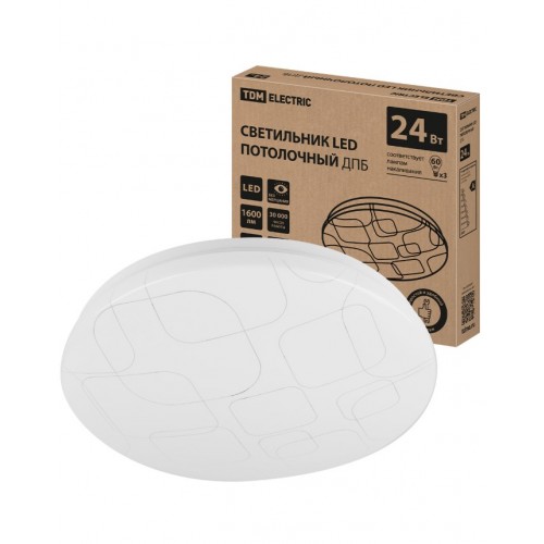 Светильник LED потолочный ДПБ 03, 24 Вт, 6000 К, Геометрия, TDM