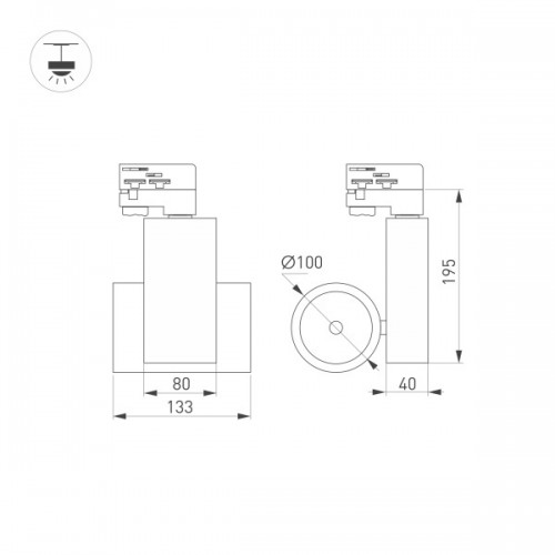 Светильник LGD-ARES-4TR-R100-40W White6000 (WH, 24 deg, 230V, DALI) (Arlight, IP20 Металл, 3 года)