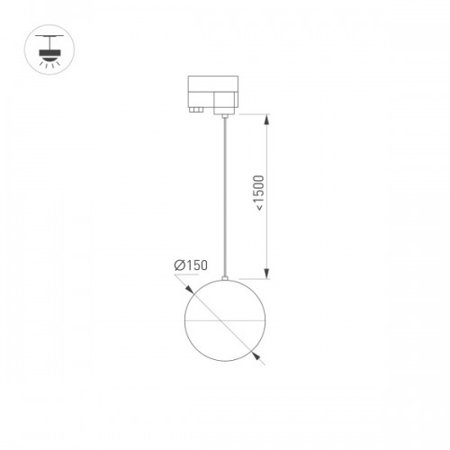 Светильник LGD-EMISFERO-TRACK-HANG-2TR-R150-11W Day4000 (BK, 170 deg, 230V) (Arlight, IP20 Металл, 3