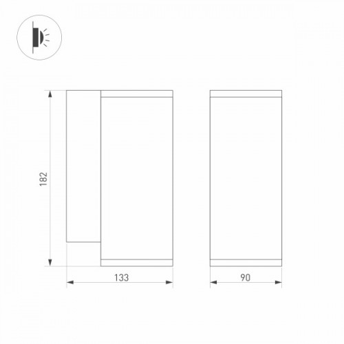 Светильник LGD-FORMA-WALL-R90-12W Warm3000 (WH, 44 deg, 230V) (Arlight, IP54 Металл, 3 года)