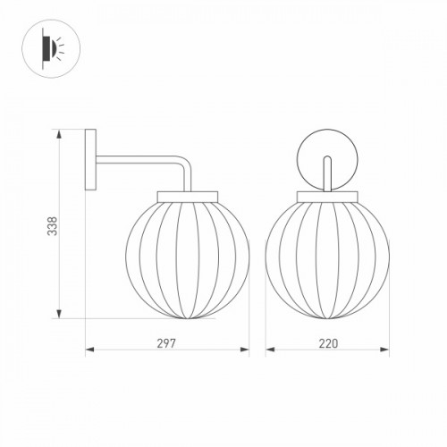 Светильник LGD-PEARL-WALL-7W Warm3000 (GR, 164 deg, 230V) (Arlight, IP65 Металл, 3 года)