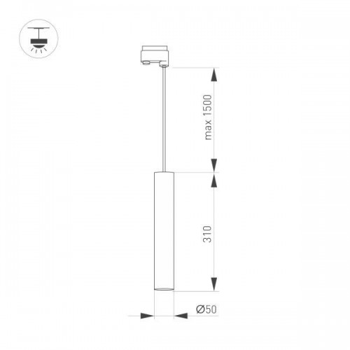 Светильник LGD-PIPE-TRACK-HANG-2TR-R50-9W Warm3000 (BK, 40 deg, 230V) (Arlight, IP20 Металл, 3 года)