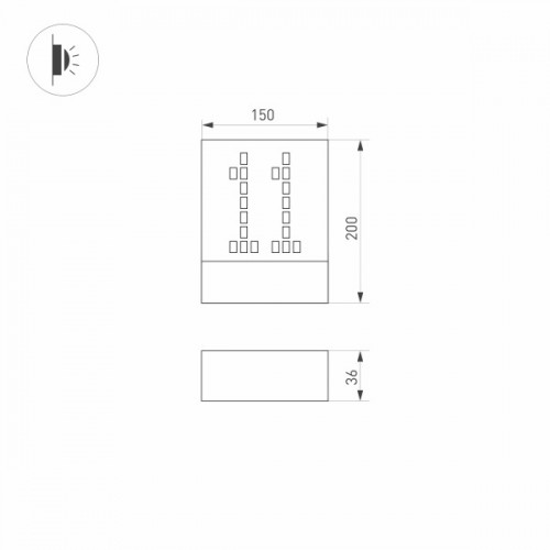 Светильник LGD-SIGN-WALL-S150x200-3W Warm3000 (GR, 148 deg, 230V) (Arlight, IP54 Металл, 3 года)