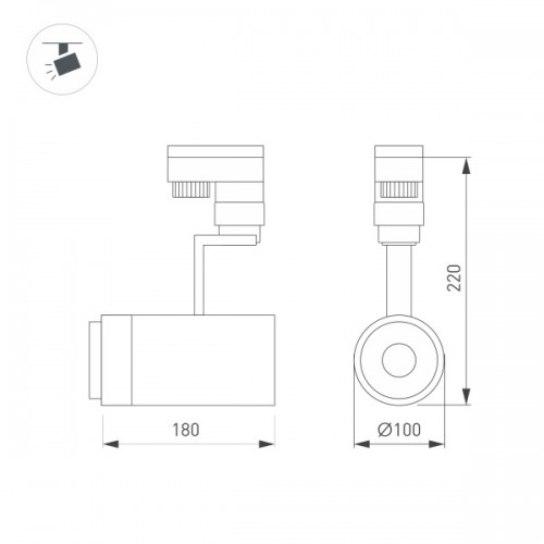 Светильник LGD-ZEUS-2TR-R100-30W Warm3000 (WH, 20-60 deg) (Arlight, IP20 Металл, 3 года)