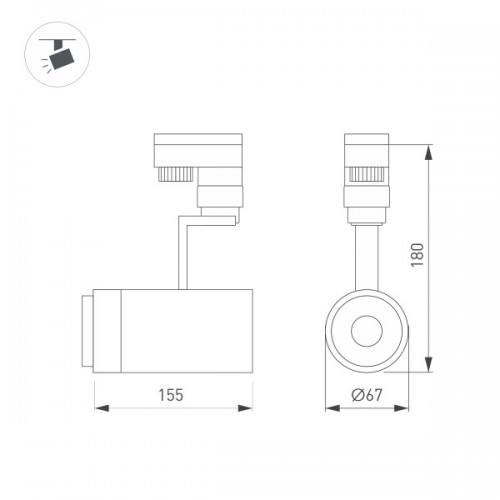 Светильник LGD-ZEUS-2TR-R67-10W White6000 (BK, 20-60 deg) (Arlight, IP20 Металл, 3 года)