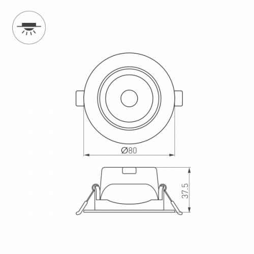 Светильник LTD-POLAR-TURN-R80-5W Day4000 (WH, 36 deg, 230V) (Arlight, IP20 Пластик, 3 года)