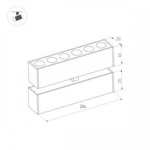 Светильник MAG-DOTS-FOLD-25-S200-6W Day4000 (BK, 30 deg, 24V) (Arlight, IP20 Металл, 3 года)