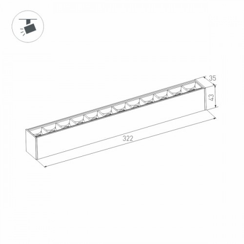 Светильник MAG-LASER-45-L320-12W Day4000 (BK, 15 deg, 24V) (Arlight, IP20 Металл, 3 года)