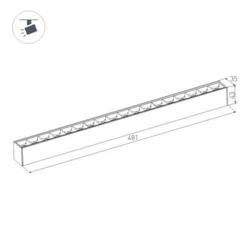 Светильник MAG-LASER-45-L480-18W Warm3000 (BK, 15 deg, 24V) (Arlight, IP20 Металл, 3 года)