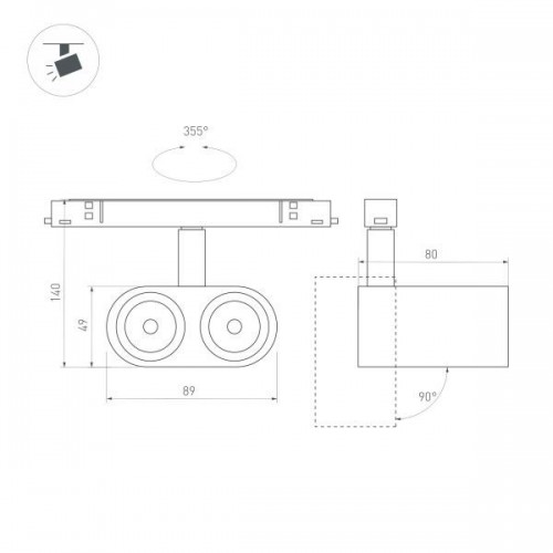 Светильник MAG-ORIENT-BLUM-12W Day4000 (BK, 40 deg, 48V) (Arlight, IP20 Металл, 3 года)