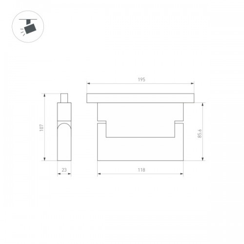 Светильник MAG-ORIENT-FLAT-FOLD-S195-6W Day4000 (BK, 80 deg, 48V, DALI) (Arlight, IP20 Металл, 3 год