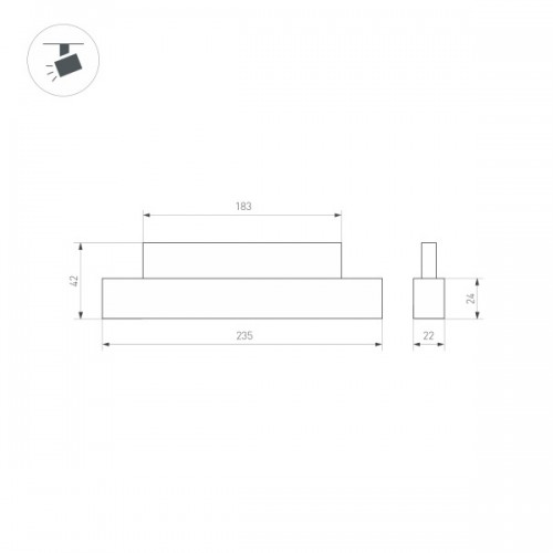 Светильник MAG-ORIENT-FLAT-L235-8W Day4000 (BK, 80 deg, 48V) (Arlight, IP20 Металл, 3 года)