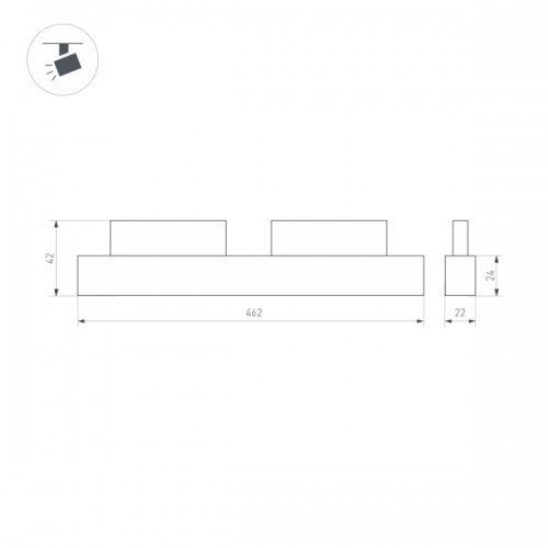 Светильник MAG-ORIENT-FLAT-L465-16W Warm3000 (BK, 80 deg, 48V) (Arlight, IP20 Металл, 3 года)