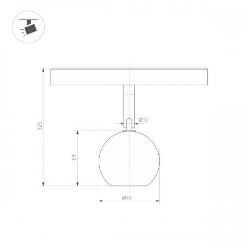 Светильник MAG-ORIENT-ORB-R60-10W Warm3000 (BK, 35 deg, 48V) (Arlight, IP20 Металл, 3 года)