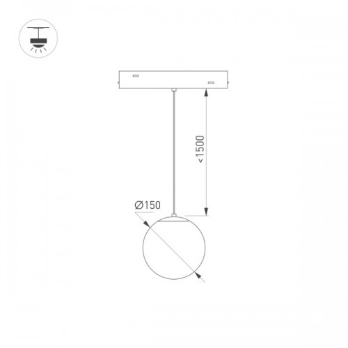 Светильник MAG-ORIENT-SFERO-HANG-R150-10W Warm3000 (BK, 300 deg, 48V) (Arlight, IP20 Металл, 3 года)