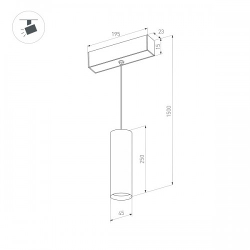 Светильник MAG-ORIENT-SPOT-HANG-R45-12W Day4000 (BK, 24 deg, 48V) (Arlight, IP20 Металл, 3 года)