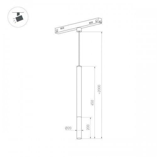 Светильник MAG-ORIENT-STICK-HANG-R20-6W Day4000 (BK, 180 deg, 48V) (Arlight, IP20 Металл, 3 года)