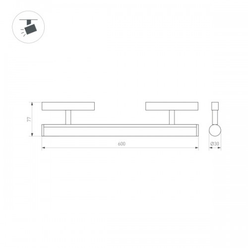 Светильник MAG-ORIENT-TUBE-CORNER-L600-20W Day4000 (BK, 180 deg, 48V) (Arlight, IP20 Металл, 3 года)