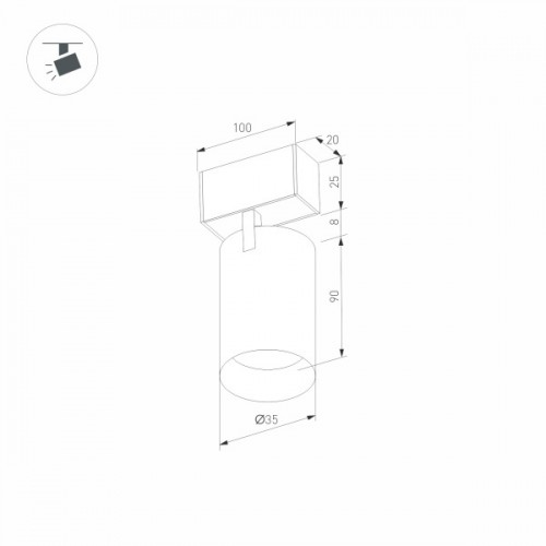 Светильник MAG-SPOT-25-R90-9W Warm3000 (BK, 30 deg, 24V) (Arlight, IP20 Металл, 3 года)