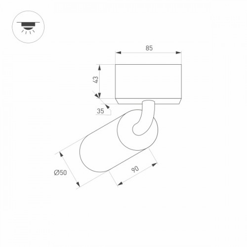 Светильник MAG-SPOT-ROTATE-45-R50-7W Warm3000 (BK, 24 deg, 24V) (Arlight, IP20 Металл, 3 года)