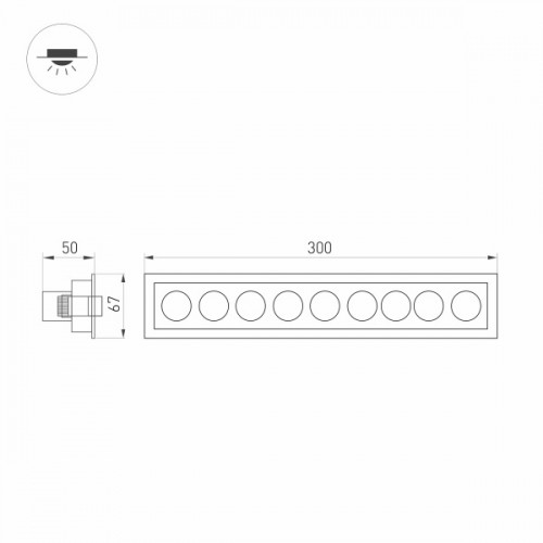 Светильник MS-ORIENT-BUILT-TURN-TC-S67x300-20W Day4000 (WH-BK, 30 deg, 230V) (Arlight, IP20 Металл,